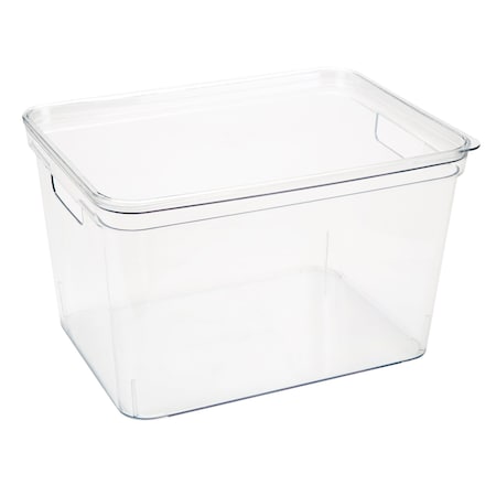 Simplify Storage Bin, Plastic, Super Clear, 14.7 in H, 10.6 in W, 14.7 in L 24062